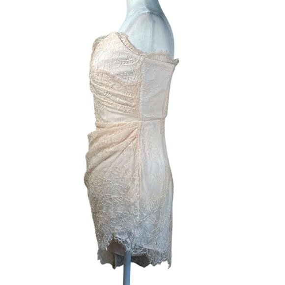 NBD Rosha Mini Dress in Blush Pink Small New Womens Lace Strapless - Picture 5 of 11